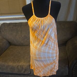 Ron Jon Orange and White Sequin Design Dress Size L